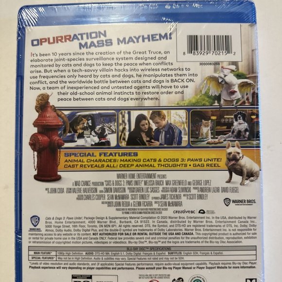 Cats & Dogs 3: Paws Unite! | Blu-ray. New. Sealed - Picture 2 of 2